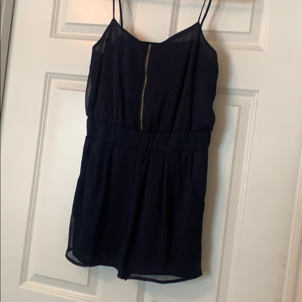 Navy Chiffon Romper